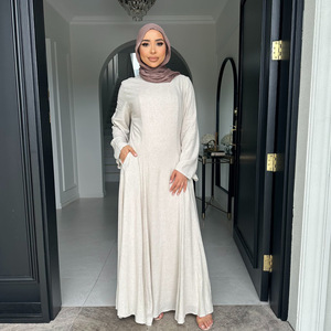 Abaya Primaverile Taglie Forti <span class=keywords><strong>Nisa</strong></span> 2025 con Coulisse Regolabile in Poliestere, Abiti Modesti da Donna, Abbigliamento Islamico alla Moda, Lungo Abito Musulmano - Product Image 5