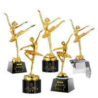Trofeos y Placas de Resina Ecológica Personalizados con Cristal K9 Dorado para Escuelas, Universidades, Competiciones de Ballet y Danza, con Grabado Personalizado y Acabado Pulido