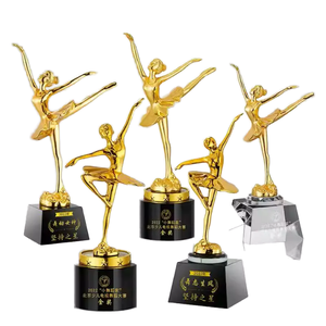 Trofeos <span class=keywords><strong>de</strong></span> Resina Ecológica Personalizados, Cristal K9 Dorado, para Escuela, Universidad, Ballet, Competencia, Danza, Placa <span class=keywords><strong>de</strong></span> Bienvenida - Product Image 1