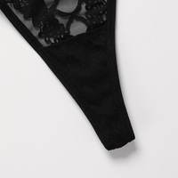 Groothandel dames effen doorschijnende gebreide mesh kant string met uitsparingen, ademend, snel drogend, dunne bandjes, laag uitgesneden, sexy taille