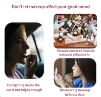 Miroir de maquillage rond compact à double face éclairé avec grossissement 2x, miroir cosmétique personnalisé pour femmes