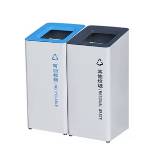 Galvanized Steel Standing Storage Bucket Water Resistant <strong>Sorting</strong> Garbage Litter Bins Recycling <strong>Trash</strong> for Public Commercial Use - Product Image 2