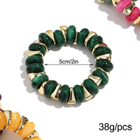 Bracelet pour femme, nouvelle arrivée, mignon, bijoux de poignet, pierres en plastique colorées, perles dorées irrégulières, bracelet extensible en acrylique, cadeau