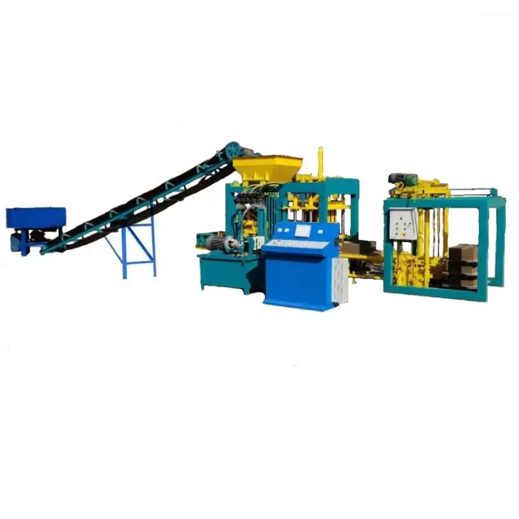 QT4-15 fully automatic auto hydraulic fly ash cement concrete hollow block paver block brick making machine for sale