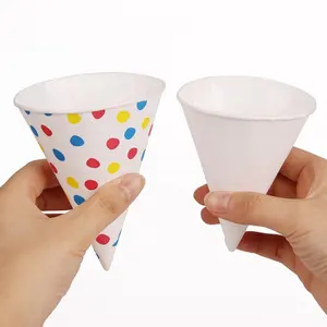 使い捨てカップタイプと紙素材120ml水用ペーパーコーンカップ