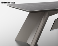 Table de bureau exécutive durable en HPL, construction en contreplaqué de qualité E1, poste de travail modulaire, unité de bureau professionnelle de grande taille