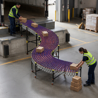 Ligne de convoyeur à rouleaux gravitaire optimisée pour l'espace industriel avec conception Dock-to-Stock pour solution de déchargement de conteneurs 3PL
