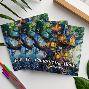 Libro da Colorare HL Casa sull'Albero Incantata, Arte Forestale Fantasiosa, Disegno Immaginativo per Amanti della Natura, Carta Patinata con Laminazione - Product Image 6