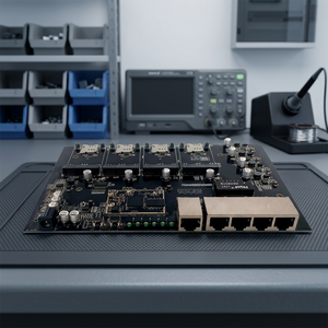 แผงวงจรพิมพ์ PCBA 4 ชั้น FR-4 1 Gbps 4 พอร์ต สำหรับเราเตอร์ OEM - Product Image 4
