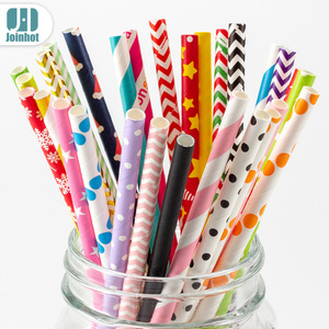 Disposable Paper <b>Straws</b> Mixed Color Pattern Party <b>Drink</b> Decorations Straight Pipe 5-12MM Origin Yongkang - Product Image 1