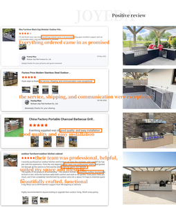 JOYEDA Cocina Modular Exterior Moderna <span class=keywords><strong>de</strong></span> <span class=keywords><strong>Aluminio</strong></span> para Camping y Jardín, <span class=keywords><strong>con</strong></span> Parrilla y Gabinete, Color Negro, Estilo Foshan - Product Image 5