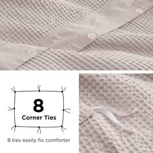 Parure <span class=keywords><strong>de</strong></span> lit bohème tuftée en microfibre gaufrée, taille double, 3 pièces, toutes saisons, housse <span class=keywords><strong>de</strong></span> <span class=keywords><strong>couette</strong></span> chic - Product Image 4
