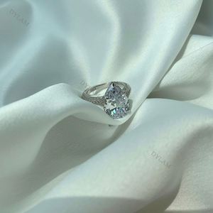 Dylam, sans MOQ, bagues pour femmes en argent sterling 925, minimalistes, de haute qualité, brillantes, classiques, avec pierres en CZ 5A, pour fiançailles et mariage - Product Image 3