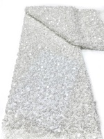 Tissu en dentelle française non tissé de haute qualité, écologique, brodé de perles et de paillettes, pour vêtements d'enfants, mariages, fêtes et matériaux pour sacs