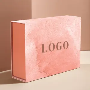 Grande boîte-cadeau magnétique en papier d'emballage cosmétique magnétique en carton rigide de luxe avec logo personnalisé