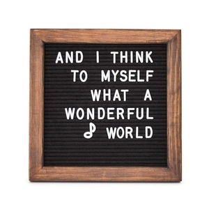 Tablero <span class=keywords><strong>de</strong></span> letras <span class=keywords><strong>de</strong></span> fieltro negro, accesorio <span class=keywords><strong>de</strong></span> montaje en pared, rústico, 10x10 - Product Image 1