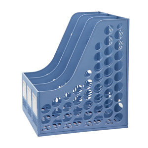 Comix <b>File</b> Holder B2173 Three Compartments Plastic Office <b>Storage</b> Rack Blue Gray Black - Product Image 4