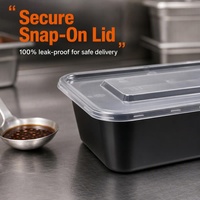 Contenants alimentaires rectangulaires jetables anti-fuite de 750 ml, 300 ensembles