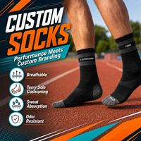 Chaussettes de sport personnalisées avec logo, chaussettes athlétiques en coton tricoté pour hommes, texte personnalisé, bordure rayée, résistantes aux chocs, chaussettes de course