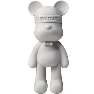 DIY White Online Celebrity Gloomy Bearbrick Violent Bear Respect To MORI CHACK Interior Table Home Decoration Resin Cartoon