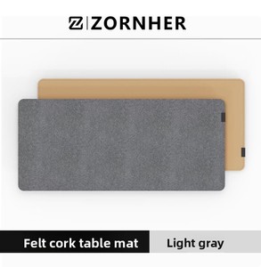 Tapis de bureau surdimensionné en feutre et liège gris ZORNHER, tapis de souris et tapis de clavier pour le bureau, l'étude et l'utilisation de l'<span class=keywords><strong>ordinateur</strong></span> - Product Image 2