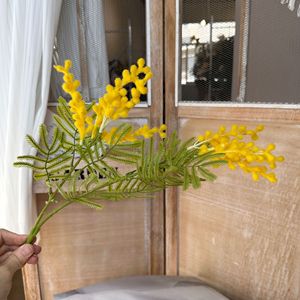 Flores Artificiales <span class=keywords><strong>de</strong></span> <span class=keywords><strong>Acacia</strong></span>, Mimosa <span class=keywords><strong>Amarilla</strong></span>, Cerezo, Pansy Silvestre, Ramas <span class=keywords><strong>de</strong></span> Seda y Plástico, Plantas Artificiales para Interiores y Exteriores, Hogar y Jardín - Product Image 6