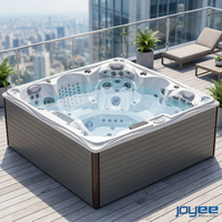 JOYEE Spa extérieur personnalisé pour 5 personnes, bain à remous hydromassant de base avec panneau Balboa certifié CE pour la maison et le jardin