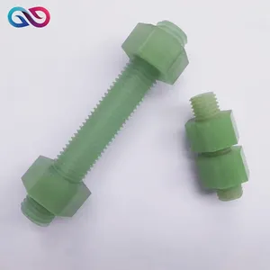 Composite Fiberglass FRP GRP Stud Bolt Dijual FRP Thread Rod GRP Sepenuhnya Threaded Baut dan Mur