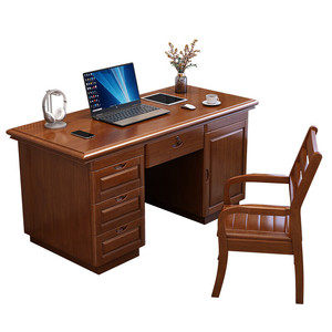 Solid Wood Office <b>Desk</b> With Drawers Rubber Wood Computer <b>Desk</b> <b>Study</b> <b>Desk</b> Home Office Furniture LS832 - Product Image 4