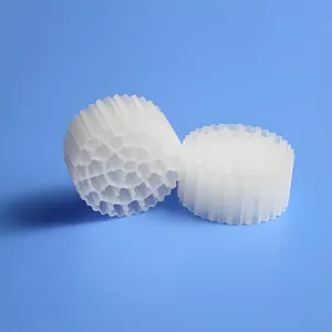 HDPE MBBR PE02 Filtre Média Pe Sacs En Plastique 100% HDPE Faire Virgin Abbr Bio Media 0.98g/cm3 0.1 & 1m3/sac Blanc