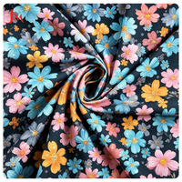 Tissu popeline uni 100% coton biologique, motif floral, tissu imprimé numérique pour jupe de fille