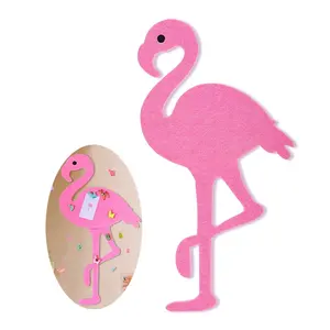 可爱的粉红色火烈鸟造型自粘毛毡推针板女性儿童女孩房间墙壁装饰
