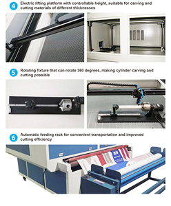 Volledig automatische borduur- en brandmachine met CO2-lasergraveerfunctie voor leer, hout, steen, kristal, MDF, rubber, laag geluidsniveau - Product Image 2