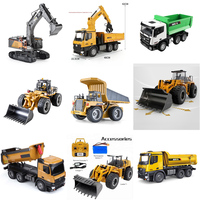 Excavatrice RC en alliage 1:18 13CH, thème terrain de jeu, véhicule d'ingénierie multifonctionnel amélioré, haute simulation, chargeur de construction