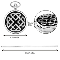 Celtic Art Silver Pocket Watch Antique avec chaîne-Full Hunter Steampunk Celtic Accessoires Cadeau pour homme