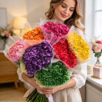 Bouquet d'hortensias naturels préservés, fleurs séchées, arrangement floral pour mariage, maison, Noël, Saint-Valentin, décoration