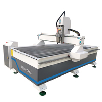 Máquina Router CNC 1325 de 3.2/5.5kw con Cama de Vacío, Torno y Bomba, Utilizada para Cortar Madera y Puertas