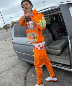 Tuta Sportiva da Uomo Personalizzabile con Logo, Taglie Forti, <span class=keywords><strong>Felpa</strong></span> con Cappuccio <span class=keywords><strong>e</strong></span> Pantaloni, Set 2 Pezzi, Tuta da Jogging <span class=keywords><strong>Cargo</strong></span> - Product Image 5