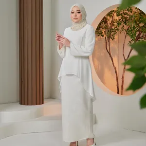 Collection haut de gamme, robe maxi élégante blanche, mode musulmane modeste, robe à manches longues pour femmes, tenue de bureau quotidienne - Product Image 3
