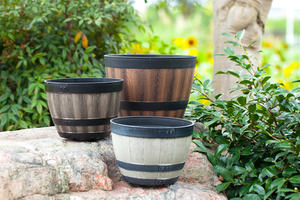 Macetas Redondas con Autorriego Estilo Barril <span class=keywords><strong>de</strong></span> Cerveza <span class=keywords><strong>para</strong></span> Balcones, Macetas y <span class=keywords><strong>Jardineras</strong></span>, Almacén Europeo, Macetas Extra Grandes - Product Image 4