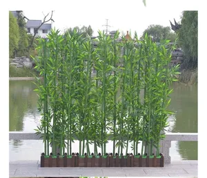 Artificial Imitation bamboo decoration indoor outdoor partition green plant plastic bamboo wall Fence Partition Screen