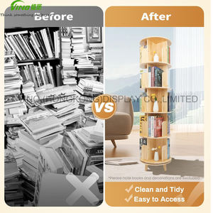 Estantería giratoria de 5 niveles de alta resistencia, estantería de pie de doble cara, estante de almacenamiento, organizador de estantería multifuncional - Product Image 6