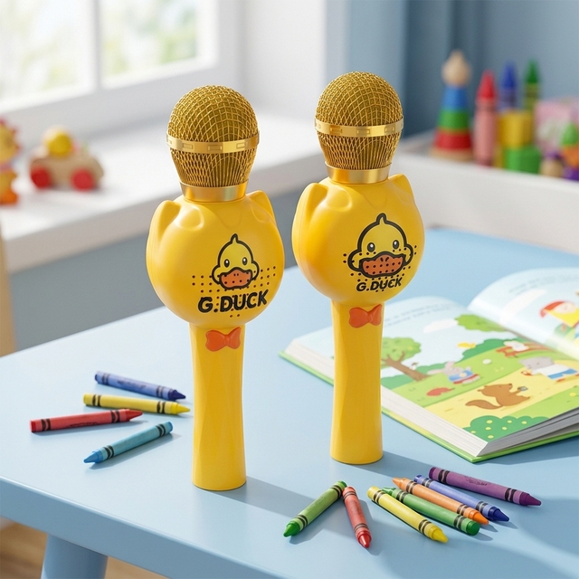 Factory Direct Kids Wireless Karaoke Microphone for V5.0 Portable Handheld Speaker Mic Customized Color Logo OEM ODM 3-5h