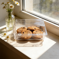 Boîtes d'emballage pour boulangerie, conteneur à charnière, boîte à gâteau en plastique, boîte à clapet transparente, emballage alimentaire en PET jetable, transparente et claire