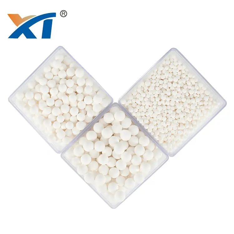 Esferas de alumina ativada ka401 2-3mm, dessecante de bola de alumina ativada para adsorção de água no ar comprimido f200, adsorvente de alumina ativado