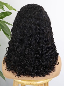 Peluca frontal <span class=keywords><strong>de</strong></span> encaje HD 13x4, <span class=keywords><strong>cabello</strong></span> humano rizado <span class=keywords><strong>de</strong></span> onda profunda, densidad 250, 100% pre-arrancada, pelucas frontales <span class=keywords><strong>de</strong></span> onda <span class=keywords><strong>de</strong></span> agua para mujeres negras brasileñas - Product Image 6