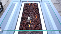 Réservoir de gaz propane et de gaz propane résistant aux intempéries certifié de 50000 à 65000 BTU à l'intérieur d'une table de feu moderne pour le patio et la vie en plein air