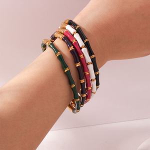 Elegant No Fading Durable Stainless Steel Chunky 316l 18k <b>Gold</b> <b>Plated</b> Women's Fashion Bamboo <b>Bangles</b> Jewelry for Women - Product Image 2