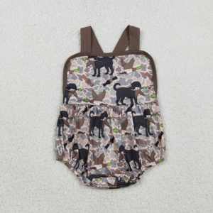 Combinaison pour bébé fille RTS Embroidery Hunting Camouflage Dog, 95% coton, 5% élasthanne, tissu peigné, fermeture éclair cachée, nouveau-né, modèle Bubble - Product Image 3