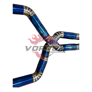 Sistema de Escape Catback Vortex Blue Titanium para BMW M8 F91 F92 F93 S63 4.4T V8 con Sistema Valvetronic y Puntas Cuádruples de Fibra de Carbono - Product Image 4